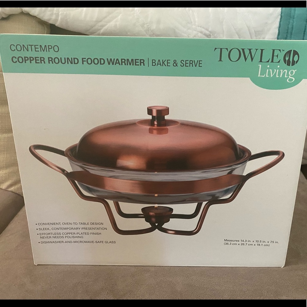 Copper Round Food Warmer